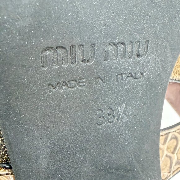 Miu Miu Fall 2004 Runway Heels 38.5 Bronze Brocade Vintage Archive Platform - Picture 8 of 10